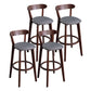 Contemporary Wood Dining Kitchen Room Armless Stool Low Back Bar Stool Gray Coffee 4 Piece Set Clearhalo 'Bar Furniture' 'Bar Stools' 'bar_stools' 'furn' 'furn_bar_stools' 'Furniture' 'furniture_bar_stools' 'Kitchen & Dining Furniture' 4759374