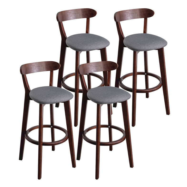 Contemporary Wood Dining Kitchen Room Armless Stool Low Back Bar Stool Gray Coffee 4 Piece Set Clearhalo 'Bar Furniture' 'Bar Stools' 'bar_stools' 'furn' 'furn_bar_stools' 'Furniture' 'furniture_bar_stools' 'Kitchen & Dining Furniture' 4759374