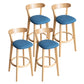Contemporary Wood Dining Kitchen Room Armless Stool Low Back Bar Stool Dark Blue 4 Piece Set Clearhalo 'Bar Furniture' 'Bar Stools' 'bar_stools' 'furn' 'furn_bar_stools' 'Furniture' 'furniture_bar_stools' 'Kitchen & Dining Furniture' 4759377