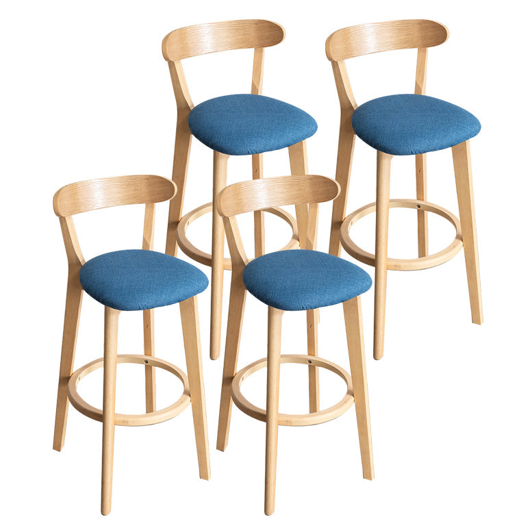 Contemporary Wood Dining Kitchen Room Armless Stool Low Back Bar Stool Dark Blue 4 Piece Set Clearhalo 'Bar Furniture' 'Bar Stools' 'bar_stools' 'furn' 'furn_bar_stools' 'Furniture' 'furniture_bar_stools' 'Kitchen & Dining Furniture' 4759377