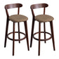 Contemporary Wood Dining Kitchen Room Armless Stool Low Back Bar Stool Dark Brown 2 Piece Set Clearhalo 'Bar Furniture' 'Bar Stools' 'bar_stools' 'furn' 'furn_bar_stools' 'Furniture' 'furniture_bar_stools' 'Kitchen & Dining Furniture' 4759379