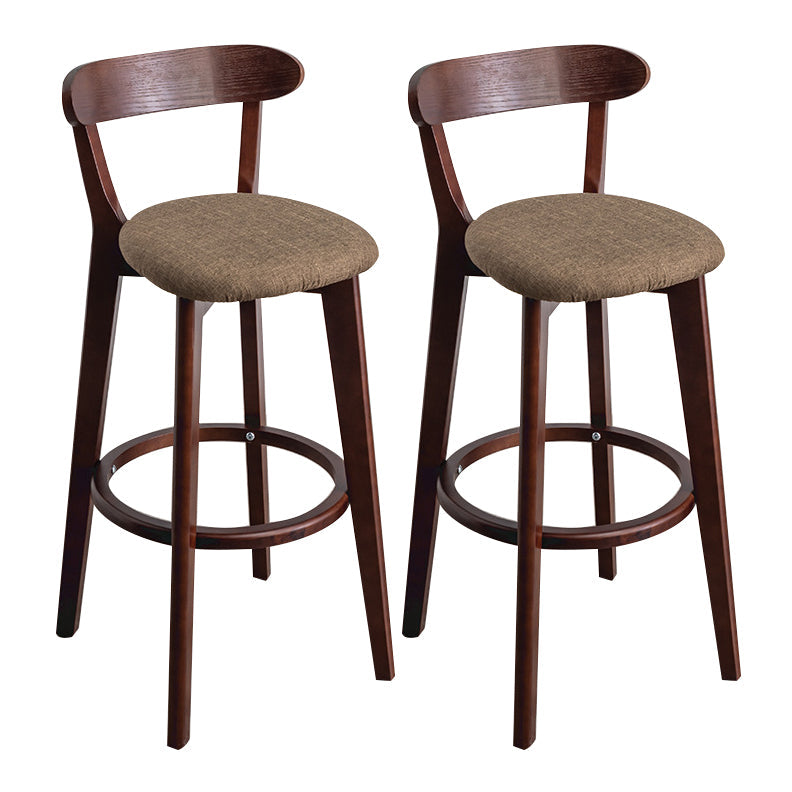 Contemporary Wood Dining Kitchen Room Armless Stool Low Back Bar Stool Dark Brown 2 Piece Set Clearhalo 'Bar Furniture' 'Bar Stools' 'bar_stools' 'furn' 'furn_bar_stools' 'Furniture' 'furniture_bar_stools' 'Kitchen & Dining Furniture' 4759379