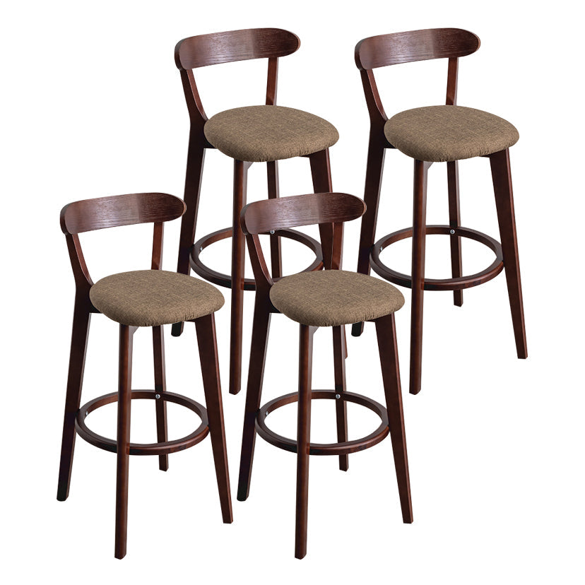 Contemporary Wood Dining Kitchen Room Armless Stool Low Back Bar Stool Dark Brown 4 Piece Set Clearhalo 'Bar Furniture' 'Bar Stools' 'bar_stools' 'furn' 'furn_bar_stools' 'Furniture' 'furniture_bar_stools' 'Kitchen & Dining Furniture' 4759380