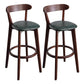 Contemporary Wood Dining Kitchen Room Armless Stool Low Back Bar Stool Blackish Green 2 Piece Set Clearhalo 'Bar Furniture' 'Bar Stools' 'bar_stools' 'furn' 'furn_bar_stools' 'Furniture' 'furniture_bar_stools' 'Kitchen & Dining Furniture' 4759382