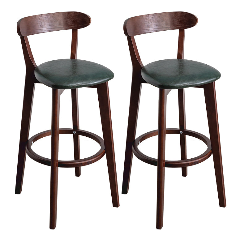 Contemporary Wood Dining Kitchen Room Armless Stool Low Back Bar Stool Blackish Green 2 Piece Set Clearhalo 'Bar Furniture' 'Bar Stools' 'bar_stools' 'furn' 'furn_bar_stools' 'Furniture' 'furniture_bar_stools' 'Kitchen & Dining Furniture' 4759382