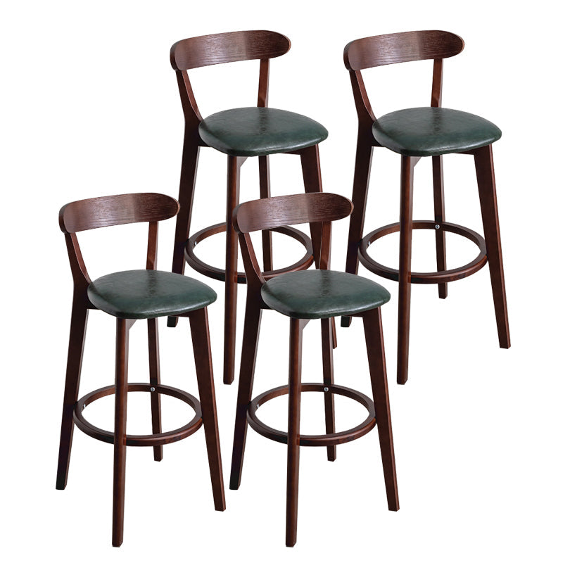 Contemporary Wood Dining Kitchen Room Armless Stool Low Back Bar Stool Blackish Green 4 Piece Set Clearhalo 'Bar Furniture' 'Bar Stools' 'bar_stools' 'furn' 'furn_bar_stools' 'Furniture' 'furniture_bar_stools' 'Kitchen & Dining Furniture' 4759383