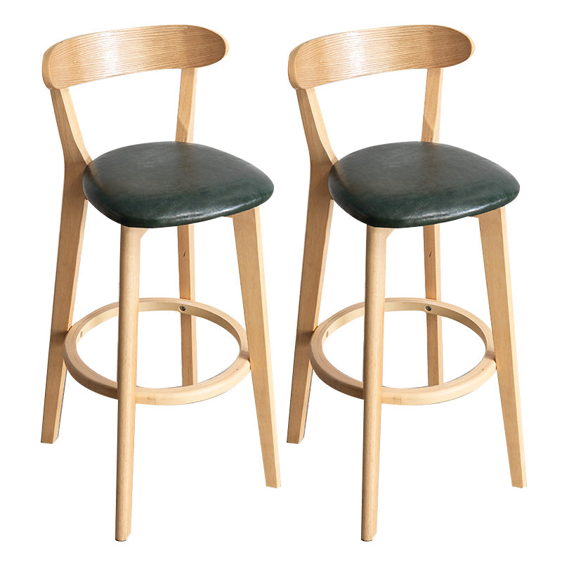 Contemporary Wood Dining Kitchen Room Armless Stool Low Back Bar Stool Avocado Green 2 Piece Set Clearhalo 'Bar Furniture' 'Bar Stools' 'bar_stools' 'furn' 'furn_bar_stools' 'Furniture' 'furniture_bar_stools' 'Kitchen & Dining Furniture' 4759385