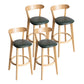 Contemporary Wood Dining Kitchen Room Armless Stool Low Back Bar Stool Avocado Green 4 Piece Set Clearhalo 'Bar Furniture' 'Bar Stools' 'bar_stools' 'furn' 'furn_bar_stools' 'Furniture' 'furniture_bar_stools' 'Kitchen & Dining Furniture' 4759386