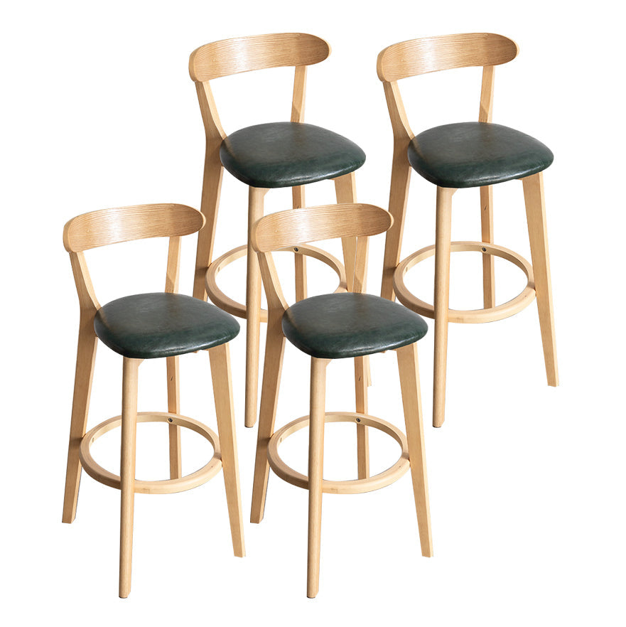 Contemporary Wood Dining Kitchen Room Armless Stool Low Back Bar Stool Avocado Green 4 Piece Set Clearhalo 'Bar Furniture' 'Bar Stools' 'bar_stools' 'furn' 'furn_bar_stools' 'Furniture' 'furniture_bar_stools' 'Kitchen & Dining Furniture' 4759386
