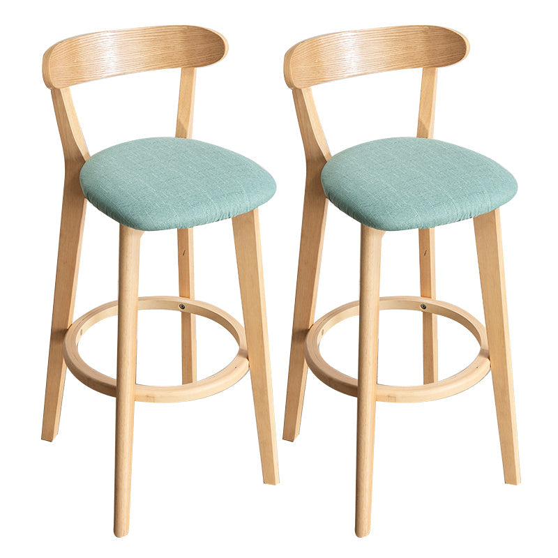 Contemporary Wood Dining Kitchen Room Armless Stool Low Back Bar Stool Mint Green 2 Piece Set Clearhalo 'Bar Furniture' 'Bar Stools' 'bar_stools' 'furn' 'furn_bar_stools' 'Furniture' 'furniture_bar_stools' 'Kitchen & Dining Furniture' 4759388