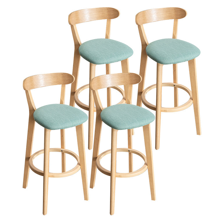 Contemporary Wood Dining Kitchen Room Armless Stool Low Back Bar Stool Mint Green 4 Piece Set Clearhalo 'Bar Furniture' 'Bar Stools' 'bar_stools' 'furn' 'furn_bar_stools' 'Furniture' 'furniture_bar_stools' 'Kitchen & Dining Furniture' 4759389