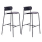 Modern Style Low Back Bar-stool Wooden Bar Stool with Metal Legs Black 2 Piece Set Clearhalo 'Bar Furniture' 'Bar Stools' 'bar_stools' 'furn' 'furn_bar_stools' 'Furniture' 'furniture_bar_stools' 'Kitchen & Dining Furniture' 4759396
