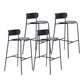 Modern Style Low Back Bar-stool Wooden Bar Stool with Metal Legs Black 4 Piece Set Clearhalo 'Bar Furniture' 'Bar Stools' 'bar_stools' 'furn' 'furn_bar_stools' 'Furniture' 'furniture_bar_stools' 'Kitchen & Dining Furniture' 4759397