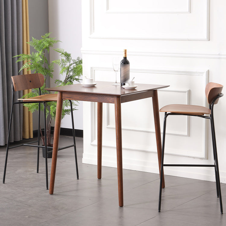 Modern Style Low Back Bar-stool Wooden Bar Stool with Metal Legs Clearhalo 'Bar Furniture' 'Bar Stools' 'bar_stools' 'furn' 'furn_bar_stools' 'Furniture' 'furniture_bar_stools' 'Kitchen & Dining Furniture' 4759398