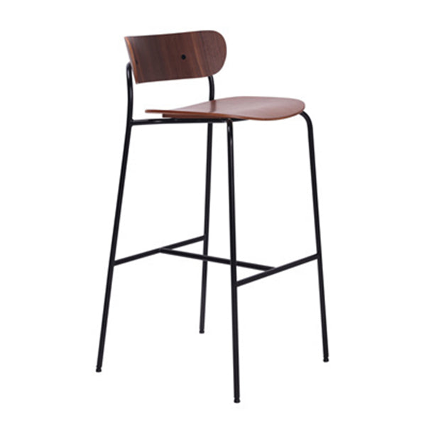 Modern Style Low Back Bar-stool Wooden Bar Stool with Metal Legs Wood 1 Piece Clearhalo 'Bar Furniture' 'Bar Stools' 'bar_stools' 'furn' 'furn_bar_stools' 'Furniture' 'furniture_bar_stools' 'Kitchen & Dining Furniture' 4759400