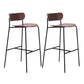 Modern Style Low Back Bar-stool Wooden Bar Stool with Metal Legs Wood 2 Piece Set Clearhalo 'Bar Furniture' 'Bar Stools' 'bar_stools' 'furn' 'furn_bar_stools' 'Furniture' 'furniture_bar_stools' 'Kitchen & Dining Furniture' 4759401