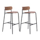 Modern Style Low Back Bar-stool Wooden Bar Stool with Metal Legs Walnut 2 Piece Set Clearhalo 'Bar Furniture' 'Bar Stools' 'bar_stools' 'furn' 'furn_bar_stools' 'Furniture' 'furniture_bar_stools' 'Kitchen & Dining Furniture' 4759407