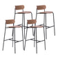 Modern Style Low Back Bar-stool Wooden Bar Stool with Metal Legs Walnut 4 Piece Set Clearhalo 'Bar Furniture' 'Bar Stools' 'bar_stools' 'furn' 'furn_bar_stools' 'Furniture' 'furniture_bar_stools' 'Kitchen & Dining Furniture' 4759409