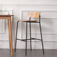 Modern Style Low Back Bar-stool Wooden Bar Stool with Metal Legs Clearhalo 'Bar Furniture' 'Bar Stools' 'bar_stools' 'furn' 'furn_bar_stools' 'Furniture' 'furniture_bar_stools' 'Kitchen & Dining Furniture' 4759412