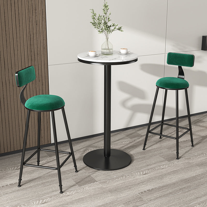 Scandinavian Low Back Footrest Barstool Matte Finish Velvet Counter Stool Clearhalo 'Bar Furniture' 'Bar Stools' 'bar_stools' 'furn' 'furn_bar_stools' 'Furniture' 'furniture_bar_stools' 'Kitchen & Dining Furniture' 4759416
