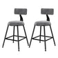 Scandinavian Low Back Footrest Barstool Matte Finish Velvet Counter Stool Grey 2 Piece Set Short Stool(18"H) Clearhalo 'Bar Furniture' 'Bar Stools' 'bar_stools' 'furn' 'furn_bar_stools' 'Furniture' 'furniture_bar_stools' 'Kitchen & Dining Furniture' 4759417