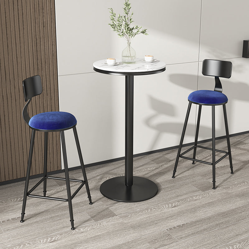 Scandinavian Low Back Footrest Barstool Matte Finish Velvet Counter Stool Clearhalo 'Bar Furniture' 'Bar Stools' 'bar_stools' 'furn' 'furn_bar_stools' 'Furniture' 'furniture_bar_stools' 'Kitchen & Dining Furniture' 4759418