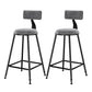 Scandinavian Low Back Footrest Barstool Matte Finish Velvet Counter Stool Grey 2 Piece Set Counter Stool(26"H) Clearhalo 'Bar Furniture' 'Bar Stools' 'bar_stools' 'furn' 'furn_bar_stools' 'Furniture' 'furniture_bar_stools' 'Kitchen & Dining Furniture' 4759420