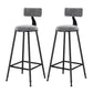 Scandinavian Low Back Footrest Barstool Matte Finish Velvet Counter Stool Grey 2 Piece Set Bar Stool(30"H) Clearhalo 'Bar Furniture' 'Bar Stools' 'bar_stools' 'furn' 'furn_bar_stools' 'Furniture' 'furniture_bar_stools' 'Kitchen & Dining Furniture' 4759423