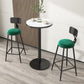Scandinavian Low Back Footrest Barstool Matte Finish Velvet Counter Stool Clearhalo 'Bar Furniture' 'Bar Stools' 'bar_stools' 'furn' 'furn_bar_stools' 'Furniture' 'furniture_bar_stools' 'Kitchen & Dining Furniture' 4759427