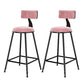 Scandinavian Low Back Footrest Barstool Matte Finish Velvet Counter Stool Pink 2 Piece Set Counter Stool(26"H) Clearhalo 'Bar Furniture' 'Bar Stools' 'bar_stools' 'furn' 'furn_bar_stools' 'Furniture' 'furniture_bar_stools' 'Kitchen & Dining Furniture' 4759428