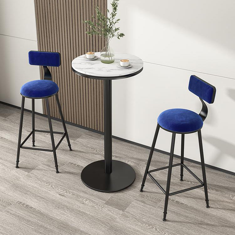 Scandinavian Low Back Footrest Barstool Matte Finish Velvet Counter Stool Clearhalo 'Bar Furniture' 'Bar Stools' 'bar_stools' 'furn' 'furn_bar_stools' 'Furniture' 'furniture_bar_stools' 'Kitchen & Dining Furniture' 4759430