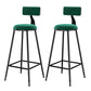 Scandinavian Low Back Footrest Barstool Matte Finish Velvet Counter Stool Green 2 Piece Set Bar Stool(30"H) Clearhalo 'Bar Furniture' 'Bar Stools' 'bar_stools' 'furn' 'furn_bar_stools' 'Furniture' 'furniture_bar_stools' 'Kitchen & Dining Furniture' 4759437