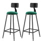 Scandinavian Low Back Footrest Barstool Matte Finish Velvet Counter Stool Black Green 2 Piece Set Bar Stool(30"H) Clearhalo 'Bar Furniture' 'Bar Stools' 'bar_stools' 'furn' 'furn_bar_stools' 'Furniture' 'furniture_bar_stools' 'Kitchen & Dining Furniture' 4759442