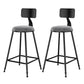 Scandinavian Low Back Footrest Barstool Matte Finish Velvet Counter Stool Black Gray 2 Piece Set Clearhalo 'Bar Furniture' 'Bar Stools' 'bar_stools' 'furn' 'furn_bar_stools' 'Furniture' 'furniture_bar_stools' 'Kitchen & Dining Furniture' 4759447