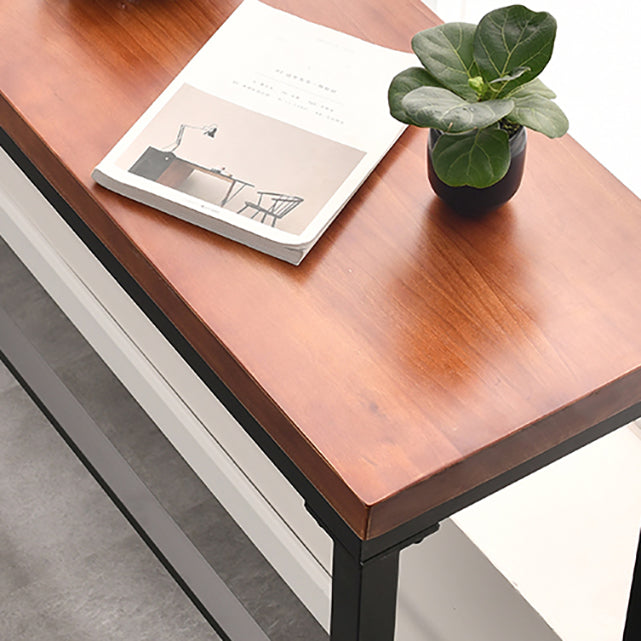 Solid Wood Top Bar Counter Industrial Rectangle Bar Counter with Trestle Base Clearhalo 'Bar Furniture' 'Bar Tables' 'bar_tables' 'furn' 'furn_bar_tables' 'Furniture' 'furniture_bar_tables' 'Kitchen & Dining Furniture' 4759454