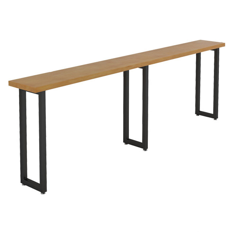 Solid Wood Bar Table Industrial Bar Dining Table with 3 Legs in Black Without Chairs Clearhalo 'Bar Furniture' 'Bar Tables' 'bar_tables' 'furn' 'furn_bar_tables' 'Furniture' 'furniture_bar_tables' 'Kitchen & Dining Furniture' 4759470