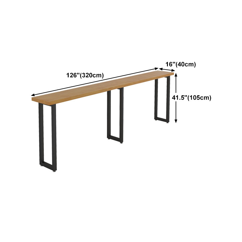Solid Wood Bar Table Industrial Bar Dining Table with 3 Legs in Black Clearhalo 'Bar Furniture' 'Bar Tables' 'bar_tables' 'furn' 'furn_bar_tables' 'Furniture' 'furniture_bar_tables' 'Kitchen & Dining Furniture' 4759479