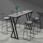 Stone Bar Dining Table Industrial Bar Dining Table with Double Pedestal Base 78.7"L x 15.7"W x 41.3"H Grey Without Chairs Clearhalo 'Bar Furniture' 'Bar Tables' 'bar_tables' 'furn' 'furn_bar_tables' 'Furniture' 'furniture_bar_tables' 'Kitchen & Dining Furniture' 4759482