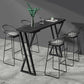 Stone Bar Dining Table Industrial Bar Dining Table with Double Pedestal Base 63"L x 15.7"W x 41.3"H Black Without Chairs Clearhalo 'Bar Furniture' 'Bar Tables' 'bar_tables' 'furn' 'furn_bar_tables' 'Furniture' 'furniture_bar_tables' 'Kitchen & Dining Furniture' 4759485