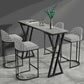 Stone Bar Dining Table Industrial Bar Dining Table with Double Pedestal Base Clearhalo 'Bar Furniture' 'Bar Tables' 'bar_tables' 'furn' 'furn_bar_tables' 'Furniture' 'furniture_bar_tables' 'Kitchen & Dining Furniture' 4759490