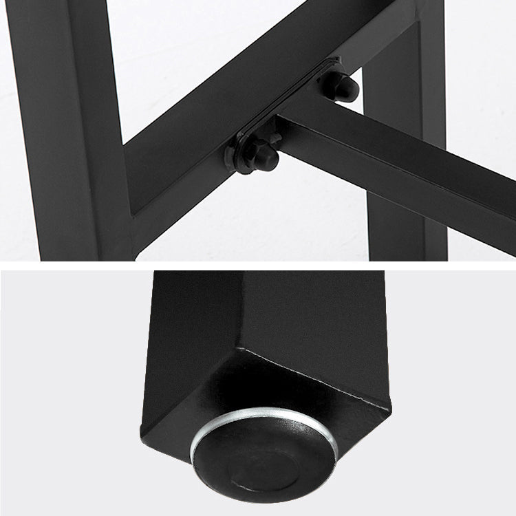 Solid Wood Bar Dining Table Industrial Bar Table with Trestle Base in Black Clearhalo 'Bar Furniture' 'Bar Tables' 'bar_tables' 'furn' 'furn_bar_tables' 'Furniture' 'furniture_bar_tables' 'Kitchen & Dining Furniture' 4759522