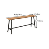 Pine Wood Bar Dining Table Industrial Bar Dining Table with Black Trestle Base Clearhalo 'Bar Furniture' 'Bar Tables' 'bar_tables' 'furn' 'furn_bar_tables' 'Furniture' 'furniture_bar_tables' 'Kitchen & Dining Furniture' 4759549