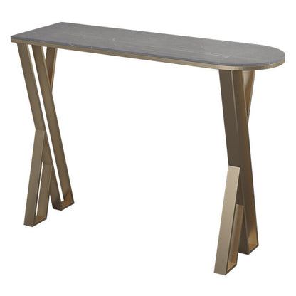 Stone Bar Counter Traditional Luxury Bar Counter with Double Pedestal Base Grey Without Chairs Clearhalo 'Bar Furniture' 'Bar Tables' 'bar_tables' 'furn' 'furn_bar_tables' 'Furniture' 'furniture_bar_tables' 'Kitchen & Dining Furniture' 4759559