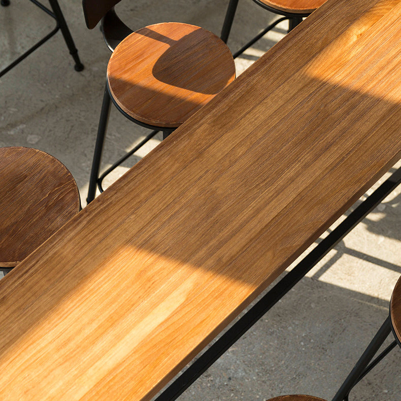 Pine Wood Bar Dining Table Industrial Bar Dining Table with Trestle Base Clearhalo 'Bar Furniture' 'Bar Tables' 'bar_tables' 'furn' 'furn_bar_tables' 'Furniture' 'furniture_bar_tables' 'Kitchen & Dining Furniture' 4759590