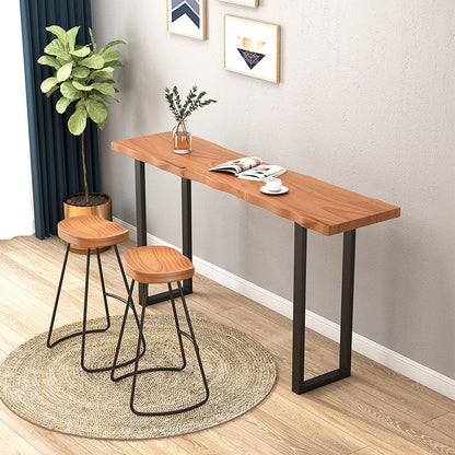 Rectangle Bar Dining Table Contemporary Bar Table with Sled Base 39.4"L x 17.7"W x 41.3"H Without Chairs Clearhalo 'Bar Furniture' 'Bar Tables' 'bar_tables' 'furn' 'furn_bar_tables' 'Furniture' 'furniture_bar_tables' 'Kitchen & Dining Furniture' 4759603