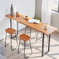 Solid Wood Bar Dining Table Industrial Bar Dining Table with Sled Base in Black 55.1"L x 17.7"W x 41.3"H Without Chairs Clearhalo 'Bar Furniture' 'Bar Tables' 'bar_tables' 'furn' 'furn_bar_tables' 'Furniture' 'furniture_bar_tables' 'Kitchen & Dining Furniture' 4759625