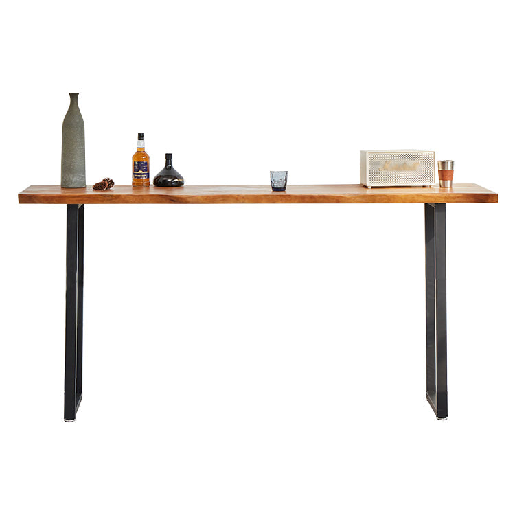 Solid Wood Bar Dining Table Industrial Bar Dining Table with Sled Base in Black Without Chairs Clearhalo 'Bar Furniture' 'Bar Tables' 'bar_tables' 'furn' 'furn_bar_tables' 'Furniture' 'furniture_bar_tables' 'Kitchen & Dining Furniture' 4759626