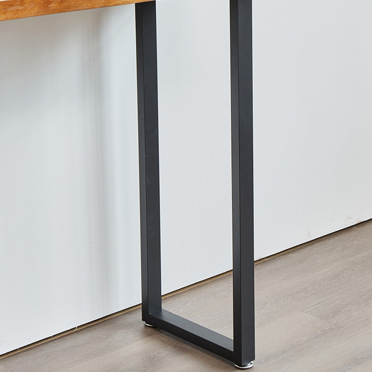 Solid Wood Bar Dining Table Industrial Bar Dining Table with Sled Base in Black Clearhalo 'Bar Furniture' 'Bar Tables' 'bar_tables' 'furn' 'furn_bar_tables' 'Furniture' 'furniture_bar_tables' 'Kitchen & Dining Furniture' 4759628