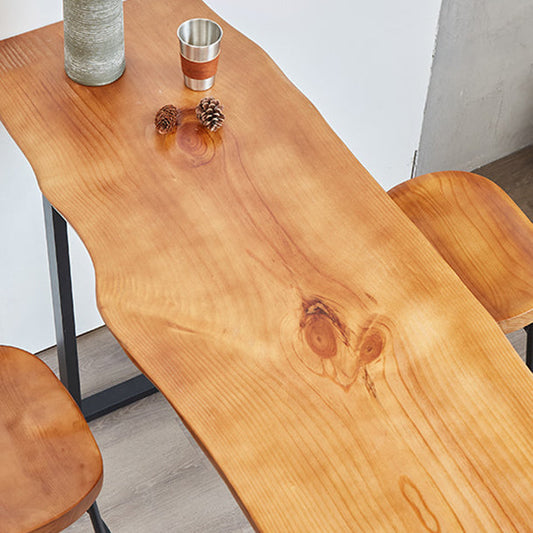 Solid Wood Bar Dining Table Industrial Bar Dining Table with Sled Base in Black Clearhalo 'Bar Furniture' 'Bar Tables' 'bar_tables' 'furn' 'furn_bar_tables' 'Furniture' 'furniture_bar_tables' 'Kitchen & Dining Furniture' 4759629