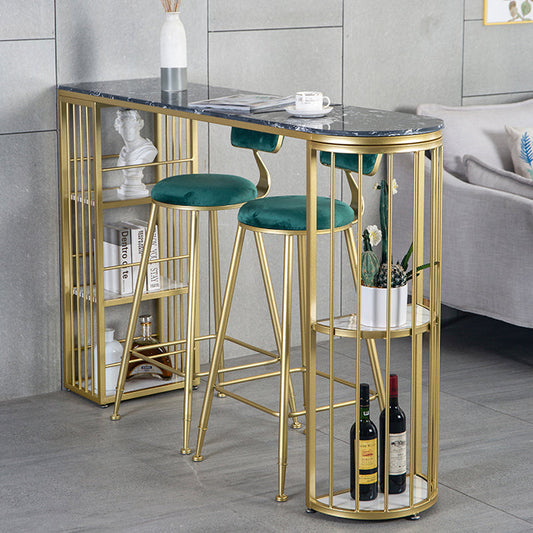 Rectangle Stone Bar Dining Table Traditional Luxury Bar Table with Sled Base Clearhalo 'Bar Furniture' 'Bar Tables' 'bar_tables' 'furn' 'furn_bar_tables' 'Furniture' 'furniture_bar_tables' 'Kitchen & Dining Furniture' 4759669